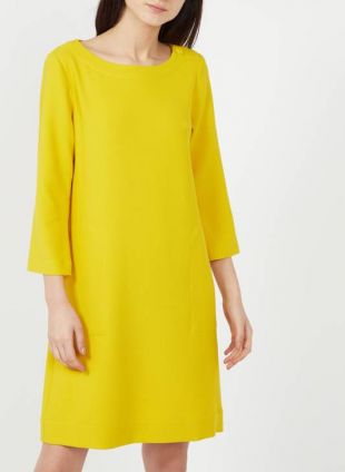 ROBE COURTE COL BATEAU DROITE  BOUTON D OR