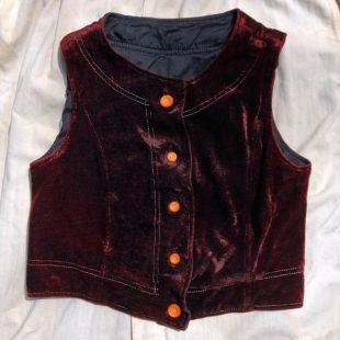 vintage des années 1960 veste de velours raccourci (fr) veste brune extra petits xs, petits