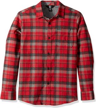 Volcom - Volcom Big Boys' Caden Flannel Long Sleeve Button Up Shirt