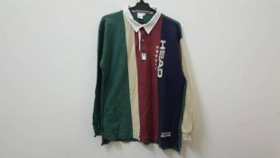 Vintage 90s HEAD SPORTS rugby polo t-shirt grand brodé couleur bloc de couleur hype style swag rare