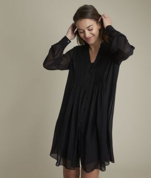 Robe en soie plissée Coralie SILK