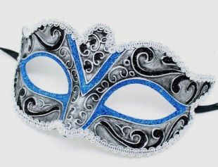 Masque de mascarade bleu et argent