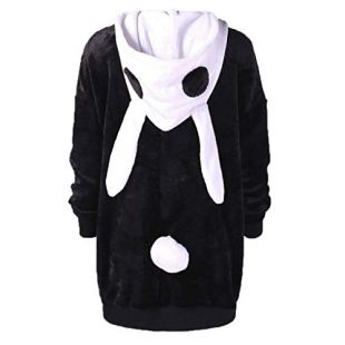 black bunny hoodie with ears