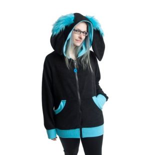 Bunny Rabbit Hoodie - Cozy Fleece Jacket Furry Ears Bounce Hop Extra Warm Soft manteau veste Cosplay costume Anime vêtements à fourrure 6152