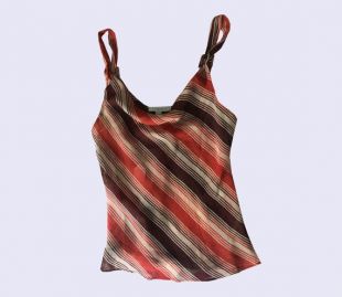 SZ M Silk Bias Cut Cowl Neck Sheer Cami / Réservoir