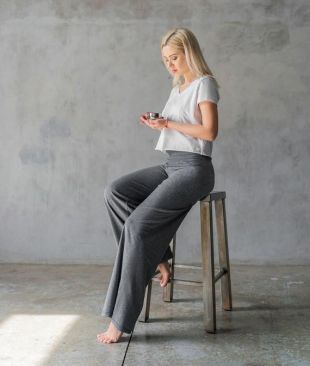 Yoga pants Palazzo style with folding waistband