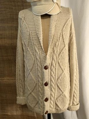 Unbranded - Cardigan en tricot de câble de pêcheur