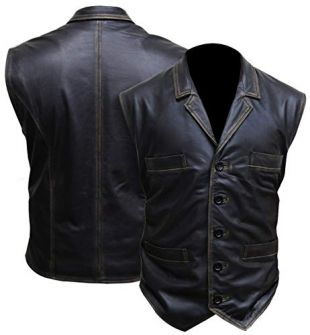 Hell on Wheels Season 3 Cullen Bohannon Nappa Leather Vest (Medium) Black