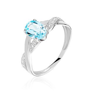 Bague Or Blanc Candice Topaze