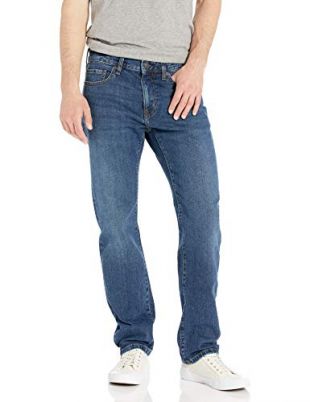 Amazon Essentials Men's Straight-Fit Stretch Jean, Vintage Light Wash, 32W x 34L