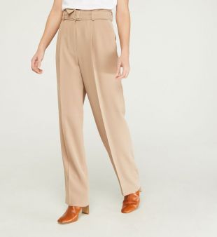 Claudie Pierlot Pantalon Passy droit fluide beige