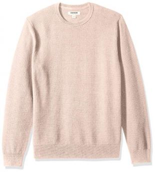 Amazon Brand - Goodthreads Men's Soft Cotton Thermal Stitch Crewneck Sweater, Solid Pink, X-Large Tall