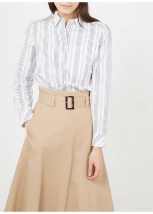 CHEMISE COL CLASSIQUE RAYÉE EN COTON BLANC ECLAT RAYE