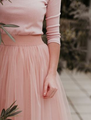 Jupe blush tulle longueur de thé, tutu adulte, jupe de mariée, jupe Tutu pour les femmes