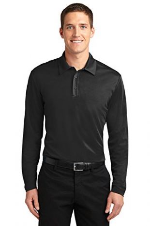 Silk Touch Performance Long Sleeve Polo XS Black