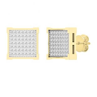 Orecchini Uomo DazzlingRock Collection: Argento Rodiato Blu Con Diamanti Tondi 0,05 Ct