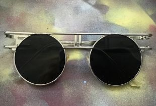 Lunettes de soleil rondes Black/Silver Avant-Garde, Tendance, Rétro, Punk, Steampunk, Mode, Urbain, Hipster, vintage, Style, Unisex, Classique.