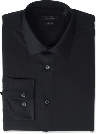 John Varvatos Star USA Men's Rick Slim Fit Long Button Down Dress Shirt, White, 16" Neck 32"-33" Sleeve
