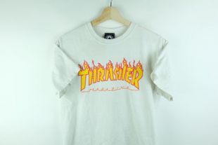 T-shirt Thrasher Magazine Skateboard Flame Graphic