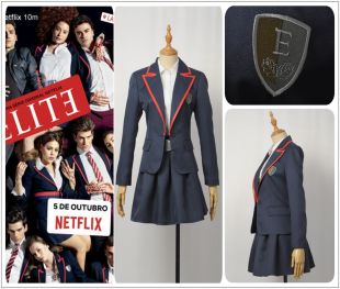 €36.89 30% de réduction|Elite école uniforme Costume adulte femmes veste chemise jupe plissée JK uniforme série TV Cosplay|Costumes anime| - AliExpress