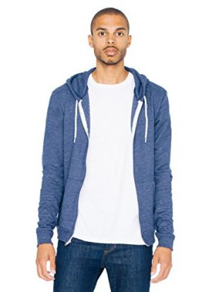 American Apparel Men Tri-Blend Zip Hoodie