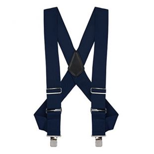 Suspender Store - Suspenderstore Men's Navy Blue Side Clip Suspenders 