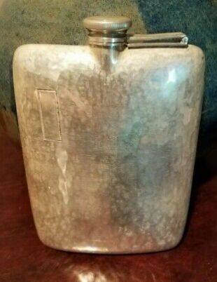 Antique Sterling Silver Flask Hallmarked Sterling EAM