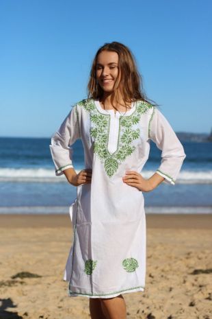 Tunique blanche Chikankari Kurta, Broderie à la main Soft cotton voile kurta, tunique blanche, longue tunique, Kurta, kurti, coton indien