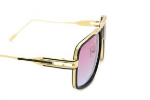 Designer Inspiré Square Aviator Lunettes de soleil Bar en métal (fr) Pink Lens Gafas De Sol - France Cadre rétro en métal d'or (fr) Ombres de mode hommes