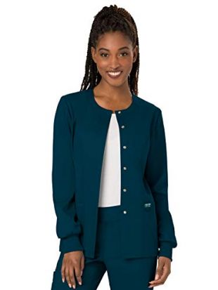 Snap Front Warm-up Jacket, Caribbean Blue