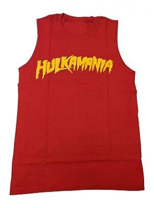 Hulkamania Sleeveless Mens Red Muscle T-shirt