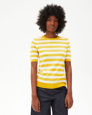 Ras de cou manches courtes rayures bicolores