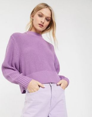ribbed sweater in lilac