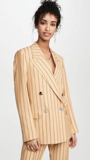 yellow striped blazer