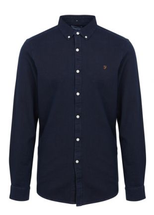 CHEMISE COL AMÉRICAIN SLIM-FIT EN COTON MID INDIGO