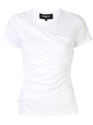 t-shirt à design drapé devant