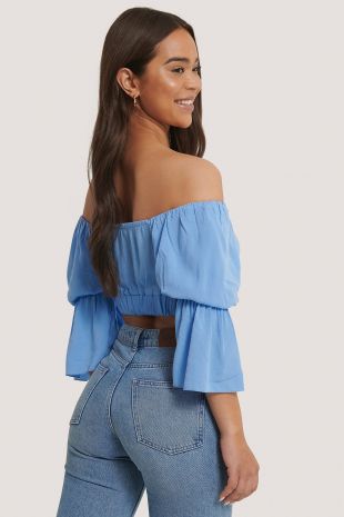 Haut Épaules Dénudées Bleu