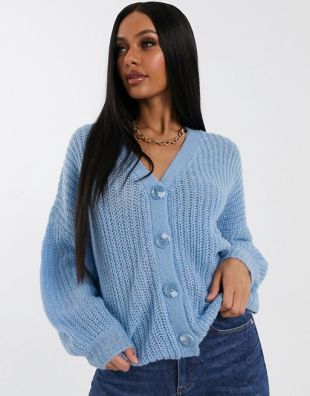Cardigan court ample - Bleu