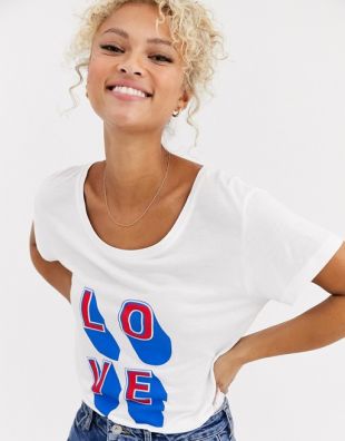 Uzma - T-shirt à message Love