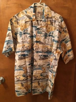 Chemise homme, cocktails tropicaux.