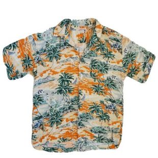 VTG American Eagle Outfitters Mens Hawaiian Luau Button Front Shirt Sz S/M