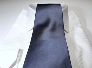 Blue Grey Silk Solid Satin Tie