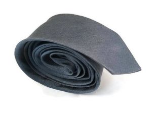 Cravate, Wembley Maison dorée Cravate, chaîne soie, couleur gris bleu métallisé, minimaliste des hommes Vintage brodé motif Floral