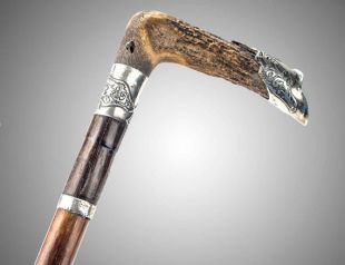 Bois massif victorien & corne manipulé cane 36 1/2"