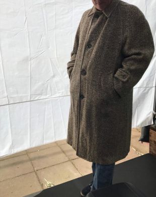 manteau: vintage 1950s/60s tweed wool trench overcoat, 46 chest