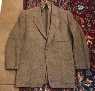 manteau sport Vintage Trad brown Herringbone Tweed 39/40