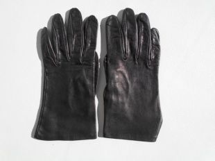 Paire de Français vintage Gants en cuir noir, Silk Lined, Jamais utilisé