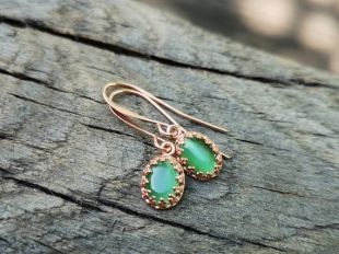 Boucles d’oreilles Cooper Boucles d’oreilles minuscules Boucles d’oreilles en verre vert