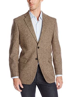 Men's Wool Donegal Sport Coat, Brown, 44 Regular