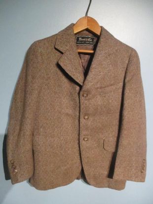 1910s 1920s Boys veste manteau de sport en tweed herringbone faite par La taille 8 - 10 de Best and Co.